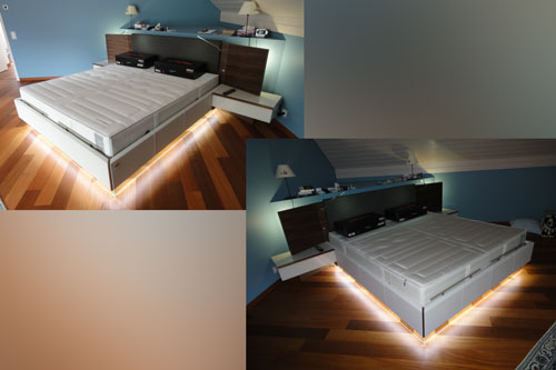 éclairage led sur mesure pour un meuble lit